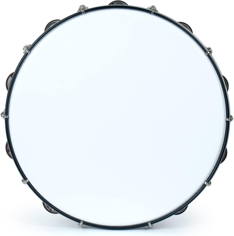 MUSCELL Tambourine for Adults,Hand Held Plastic Tambourines Drum Double Row Metal Jingles Musical Instrument-12" - Image 2